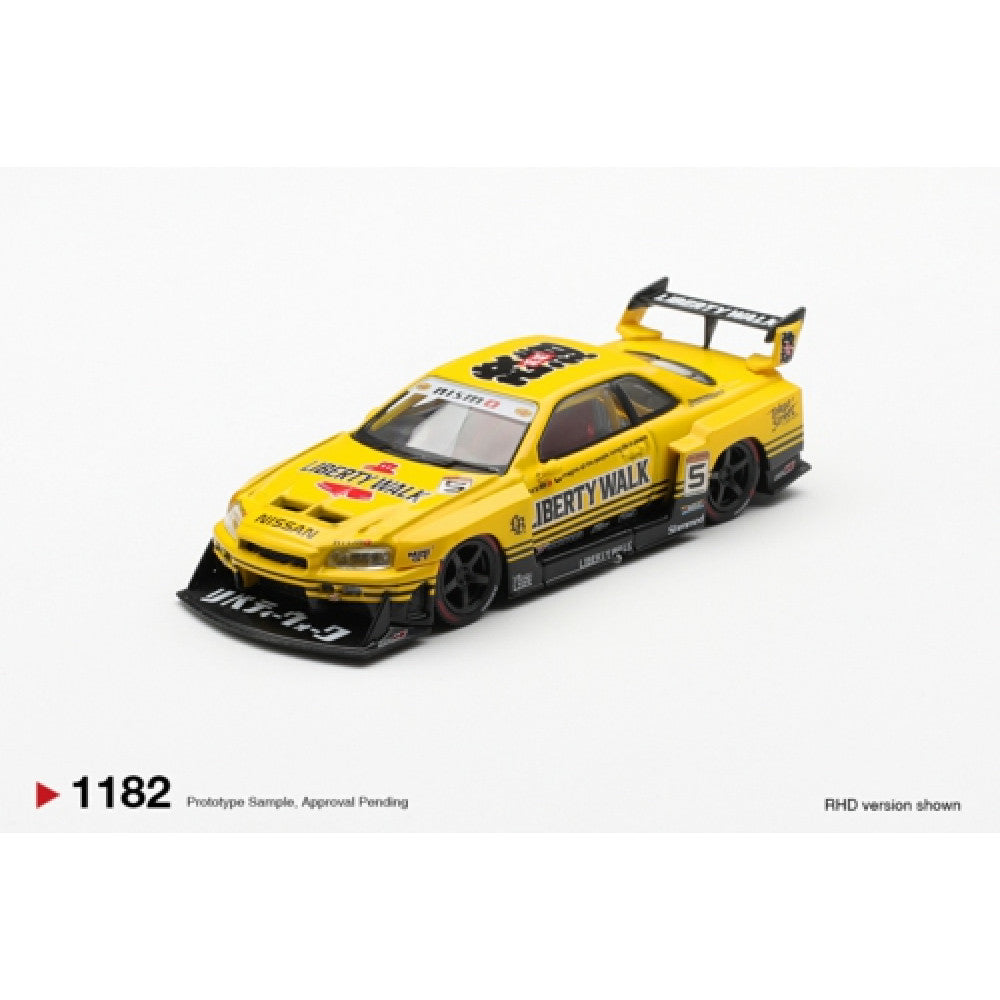 Mini GT 1182 - Nissan LB-ER34 Super Silhouette Skyline Sport (Yellow/Black) 1:64