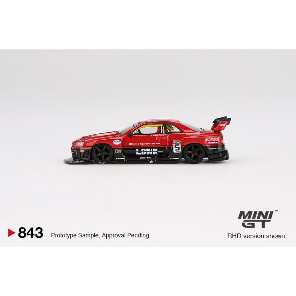 MGT00843-R - Nissan LB-ER34 Super Silhouette Skyline RED/BLACK (RHD) 1:64